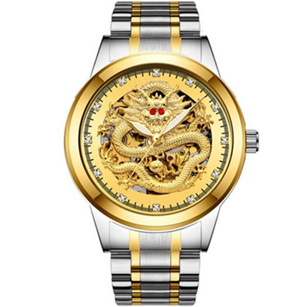 

stainless steel watches mechanical watch man business wrist watch bosck men gold waterproof hardlex, Slivery;brown