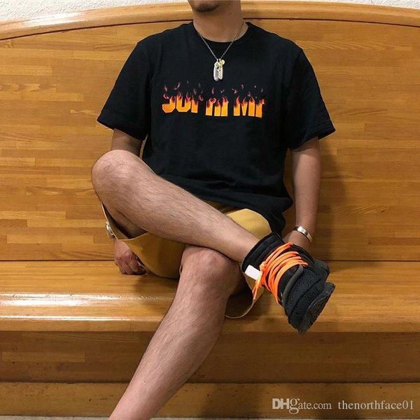 

19fw flame tee short sleeve box logo mens designer t shirt men women summer t shirt polo size s-xl