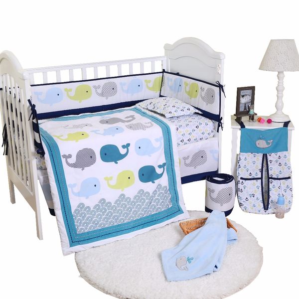 

4pcs baby cot bedding set soft breathable cotton bed linen for baby