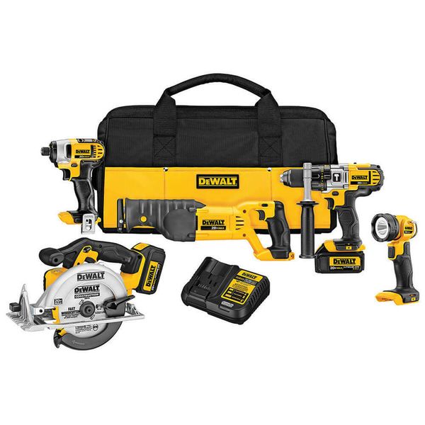 

Dewalt dck592l2 20v max cordle lithium ion premium 5 tool combo kit