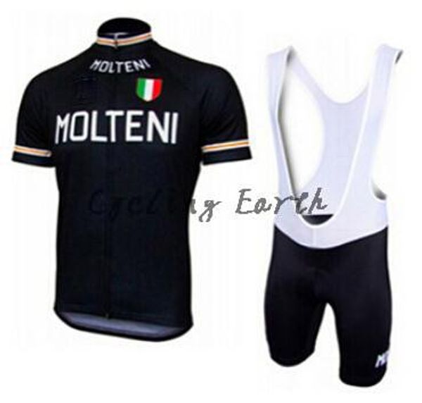 

breathable molteni 2020 short sleeve cycling jersey bib shorts set bike bicycle clothes jersey pants,gel pad,quick-dry, Black;blue