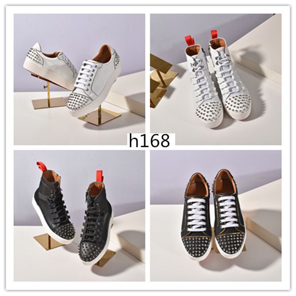 

2020 red krystal spike sock donna flat neoprene sneakers designer luxury mens red bottoms shoes womens rivet spiky sock junior size 37, Black