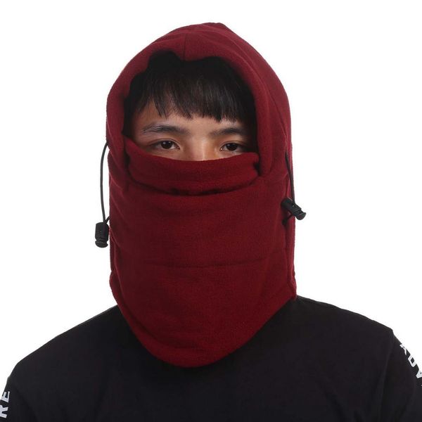 

winter fleece face mask outdoor sport protective balaclava windproof hood solid soft and comfortable. masks, Black