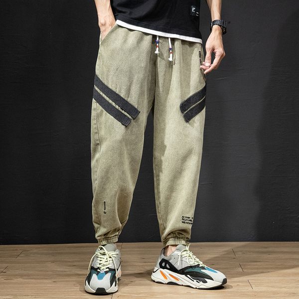 

корейский стиль джинсы мужские брюки карандаш повседневная гарем капри джинсы весна лето брюки для молодых людей плюс размер, Blue