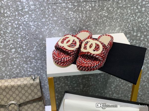 

2020 fashion luxury designer women shoes slipper vintage star designer flip flops slippers with box size 35-40 -318, Black