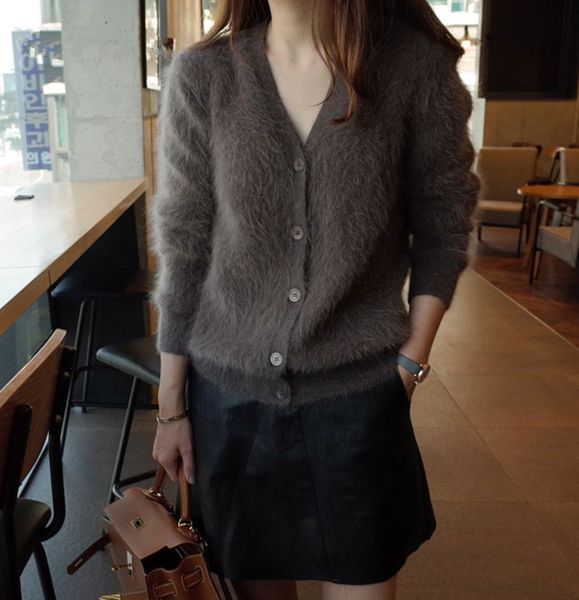

very very low price- inventory clearance sale - winter 100% mink cashmere sweater cardigan women sweaters cardigan ing, White