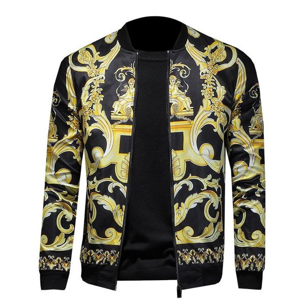 

2019 new mens designer jackets floral 3d printed mens luxury jacket baseball collar shirt windbreaker waterproof coats plus size m-4xl, Black;brown