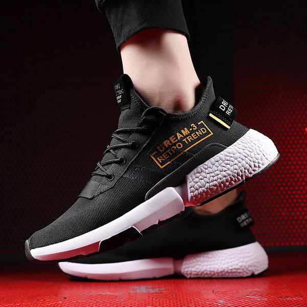 

muqgew casual men's shoes fashion leisure flats running sport shoe footwear male lightweight walk sneakers, Black