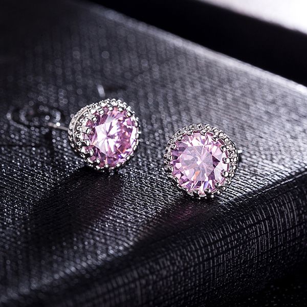 

new arrival friends 18k white gold plated earings stud big diamond earrings for women white zircon earrings epacket, Golden;silver