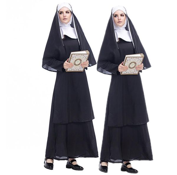 

designer costumes & cosplay new halloween costume jesus christ womens long sleeve missionary pastor maria priest nun service, Black;red