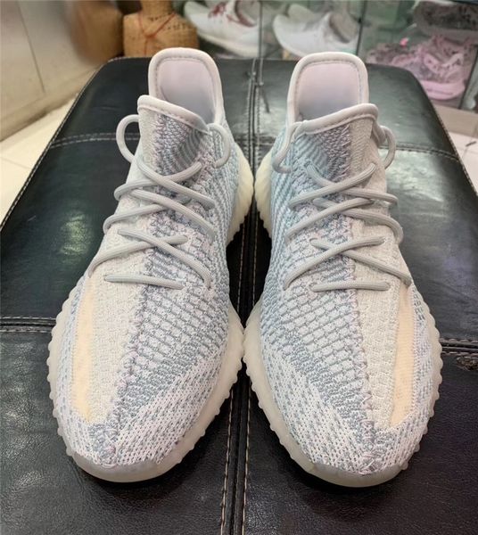 

2019 new kanye west cloud white citrin reflective moonlight ice blue yellow running sports shoes 3m black mens women sneakers with box