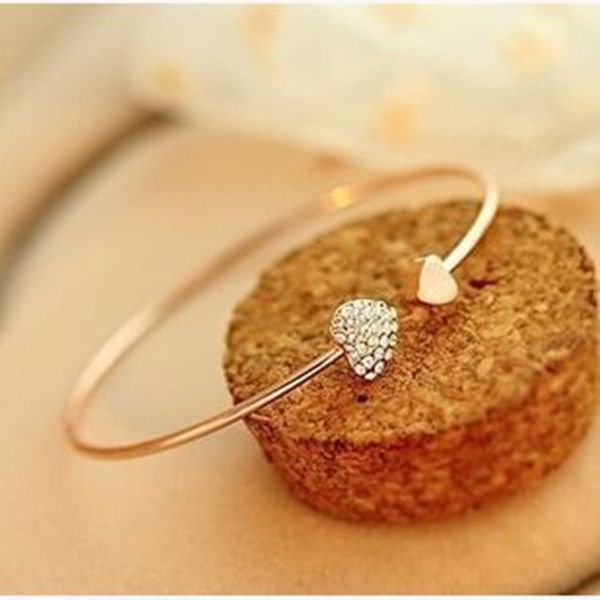 

fashion luxury fully-jewelled loving heart bracelet women alloy bracelet jewelry gift shining rhine ing, Golden;silver