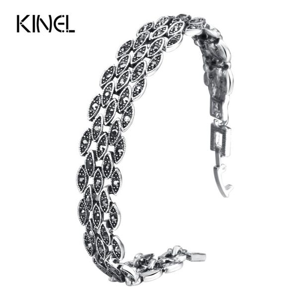 

gukin black crystal women's bracelets silver color little eye link bracelet fashion vintage jewelry wholesale