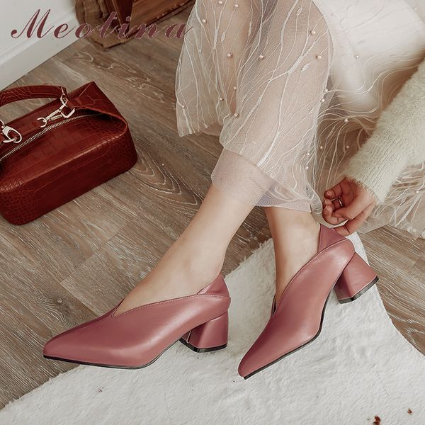 

meotina high heels women pumps fashion square high heels mules shoes pointed toe office ladies shoes spring new large size 33-46, Black