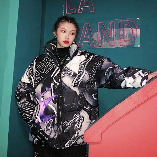 

oversize cotton fashion brand vertical collar heavy industry thickened dark loose hip hop high street jackets coat coats, Black