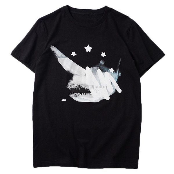 

luxury mens designer t shirt men women graffiti shark printing short sleeves mens casual tees, White;black