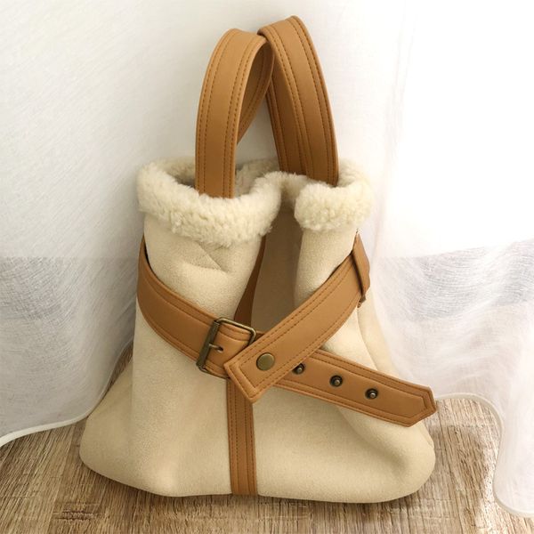 

environmental artificial fur women shoulder bags bucket drop shipping luxury handbags designer fashion ins fur warm