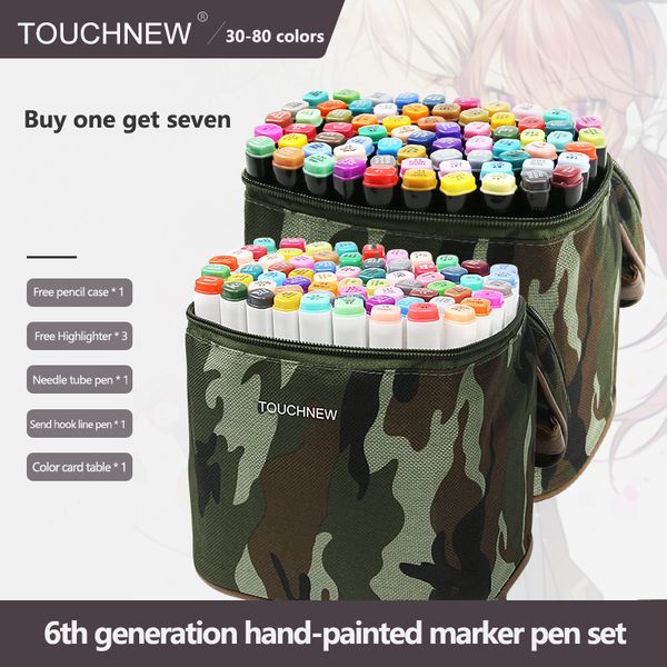 

touchnew 30/40/60/80 color markers manga drawing markers pen alcohol based sketch felt-tip oily twin brush pen art supplies