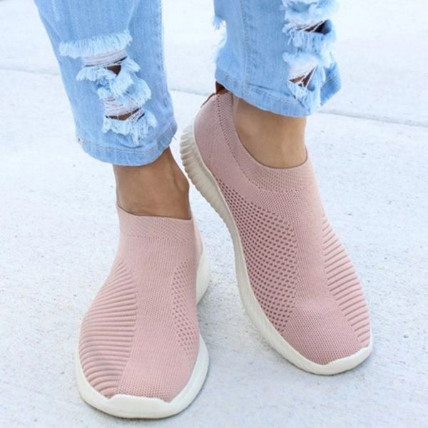 

running shoes for women sport outdoor sneakers mesh comfortable breathable vulcanize shoes for lady flat casual