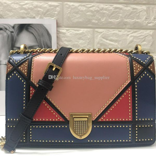 

дизайнерские сумки роскошные кошельки кошельки мода высокое качество заклепки тартан узор геометрическая воловья кожа натуральная кожа сумки