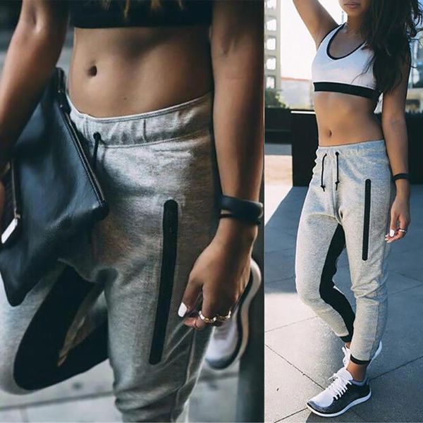 

women's clothing loose beam pants casual pants trousers polyester fiber grey summer high waist sweatpants fashion leggings, Black;blue