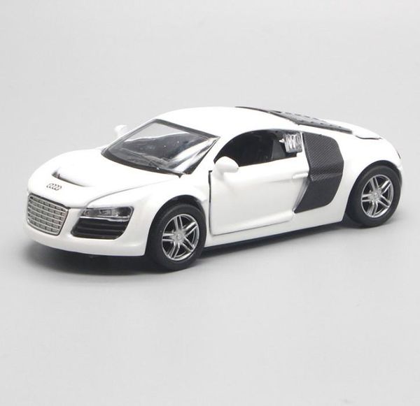 

kawaii 1:36 scale diecast metal car toy,high simulation r8 sports car model, 2 open the doors&pull back toy vehicle boy children's gift