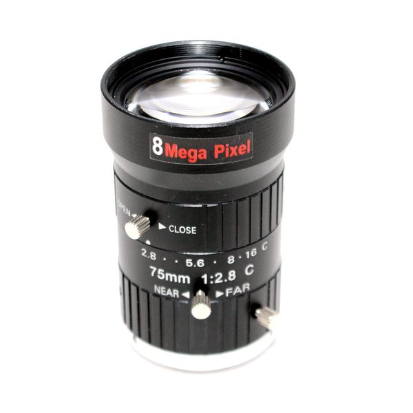 

hd 8mp cctv camera lens 75mm c cs mount manual iris manual focus f1.8 aperture 1" image format security camera industrial lens