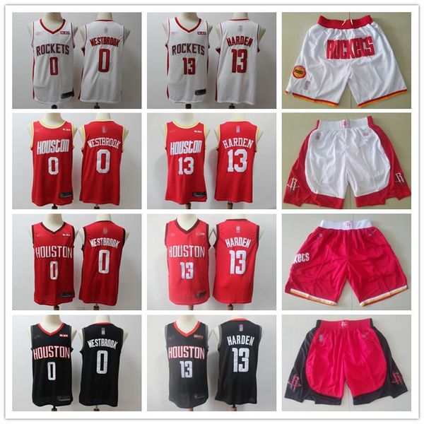 

mens houston rockets jersey throwback 13 james harden 0 russell westbrook red black white basketball jerseys basketball shorts red, Black;red