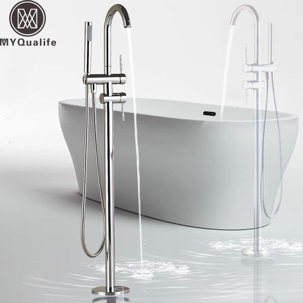 2020 Floor Mounted Chrome Bath Tub Faucet Clawfoot Free Standing