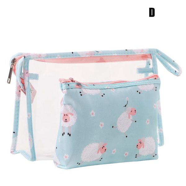 

small fresh 2-piece fruit pattern portable travel pvc women cosmetic bag makeup organizer large capacity toiletry pouch wml99