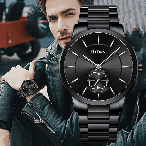 

relogio masculino men watch black full steel waterproof ultra thin mens business unique wrist watch for male clock, Slivery;brown
