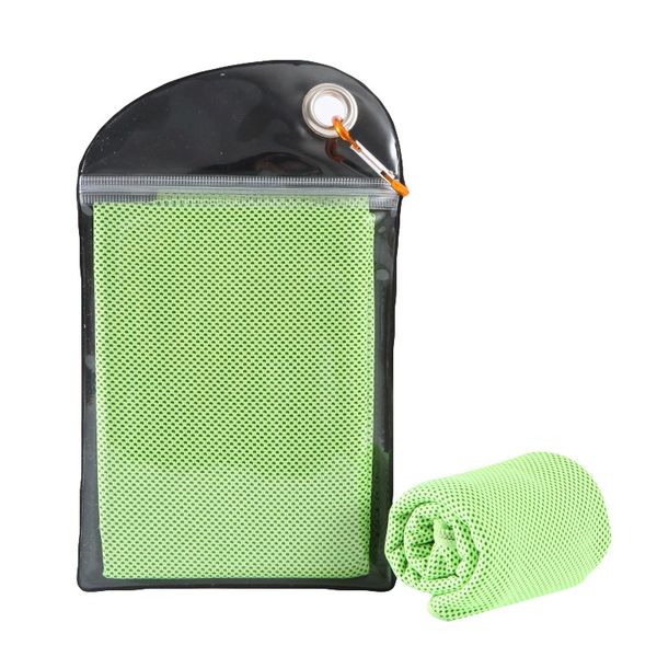 

110x30cm ice towel instant cooling towel heat relief reusable chill cool towel with carabiner clip for yoga golf fitness running