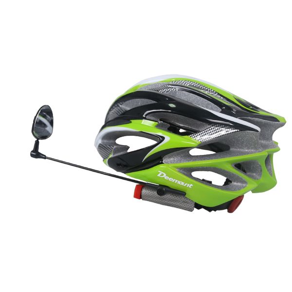

deemount cycling helmet mirror rear back view watch perception 360 degree rotatable length adjustable safety cap left right