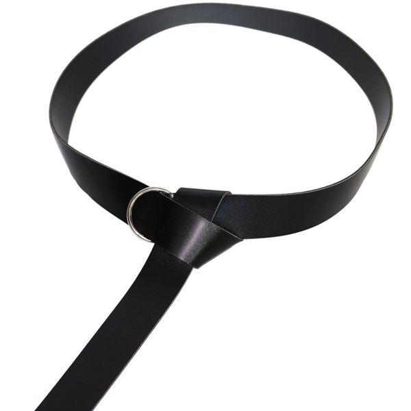 

new medieval ring belt slender bridle pu leather belt for sword, pirate, scottish steampunk knight cosplay use-black color 180cm, Black;brown