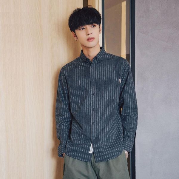 

мужская чистая полосатая мода с длинным рукавом повседневное деловое платье мужские топы хлопок мужские рубашки camisas ts-431, White;black