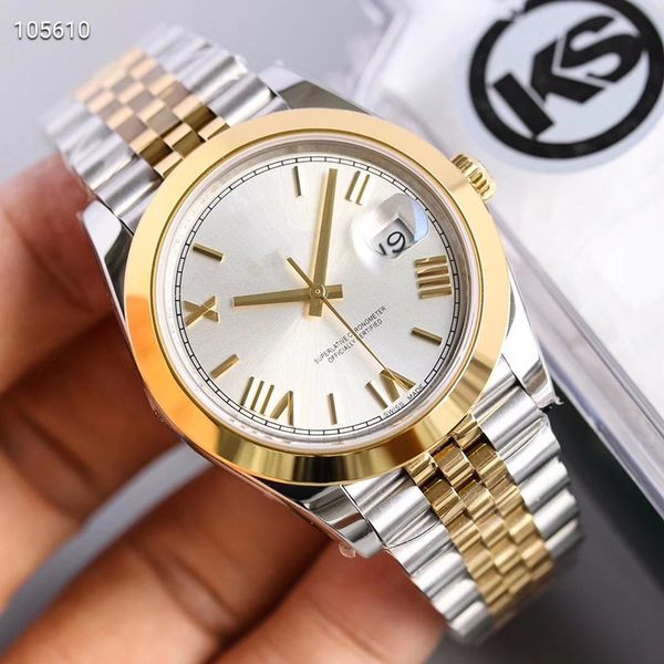 

ks luxe watch luxury di new watches luxury blue automatic 2836 crystal watches movement 41mm watch montre de designer orologio mens lus wgqb, Slivery;brown