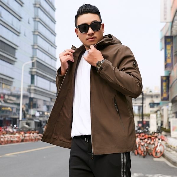 

new 8xl 7xl men spring and autumn jackets and coats plus size large size jackets mens clothes windbreaker, Black;brown