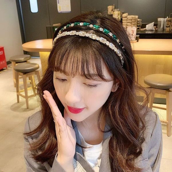 

hair hoop new 2020 headband head band web celebrity crystal female go out andromeda is super fairy drill high-grade korean, Black;brown