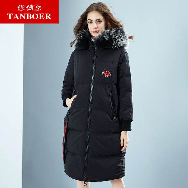 

tanboer women's thickened down jackets (most wished &gift ideas) white duck down long red coats tb18786, Black