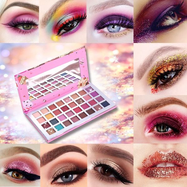 

32 color waterproof glitter pigment eye shadow pallette make up palette makeup eyeshadow palette