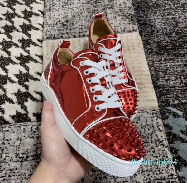 

freight designer sneakers red bottom spikes flat velours suede sneakers iron grey black men trainers genuine leather party shoes