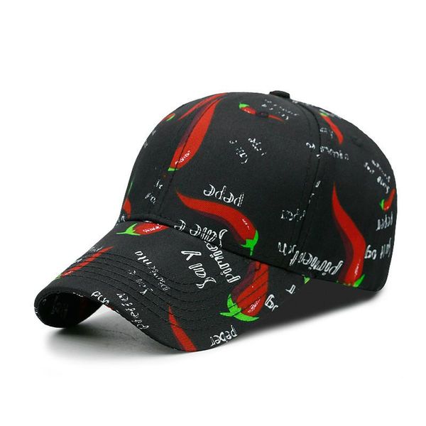 

2020 весной и летом новые pepper printed бейсболке мужчин и женщин моды дикий спорт cap trend hip hop itjnc, Black;white