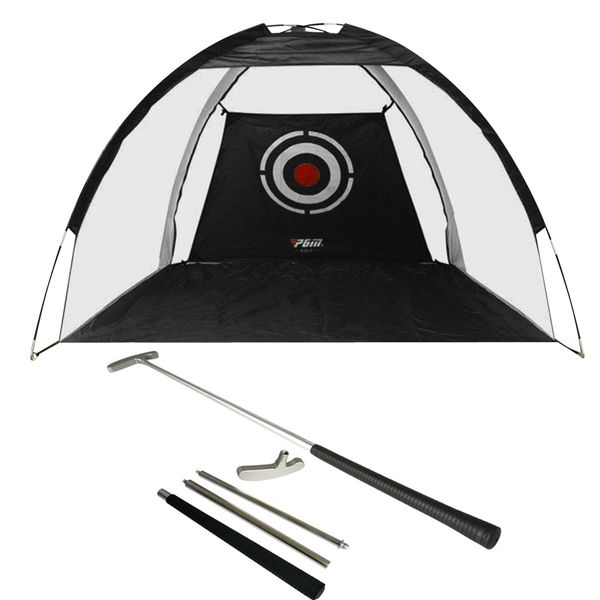 

6.6\" golf swing net up detachable practice cage target folding travel putter