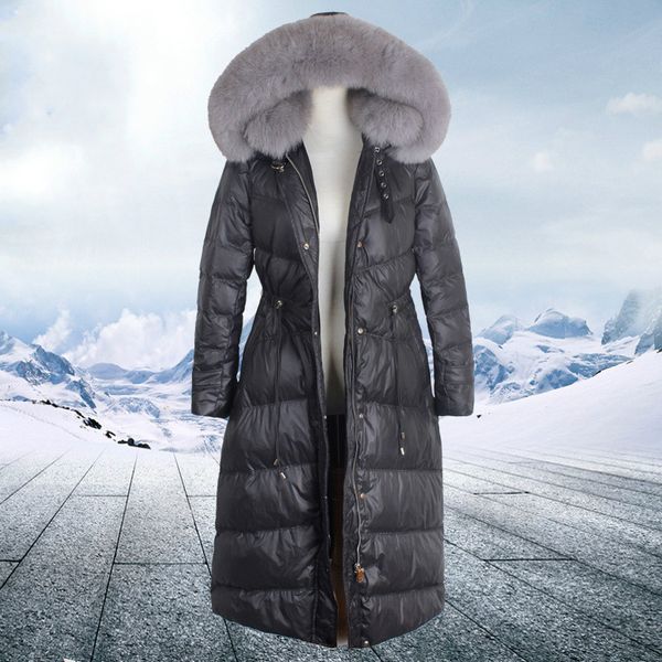 

winter coat female jacket women's down jacket fur collar women clothes 2019 korean vintage parka white duck down casaco zt3989, Black