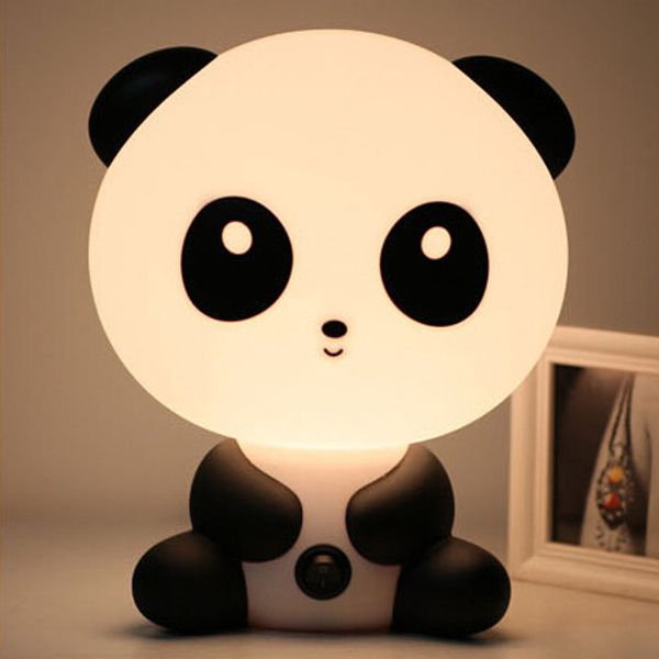 Spina UE/USA Lampade per cameretta per bambini Luce notturna Cartoon Animali domestici Coniglio Panda Plastica in PVC Sonno Lampada per bambini a LED Lampadina notturna per bambini