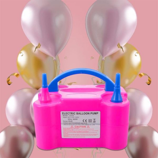 

double hole portable electric balloon pump air balloon pump inflator portable air blower us plug inflatable