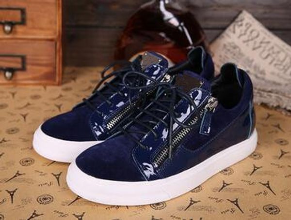 

italy designer shoes genuine leather casual shoes golden hococal zipper men and women low zip sneakers trainers 35-47, Black