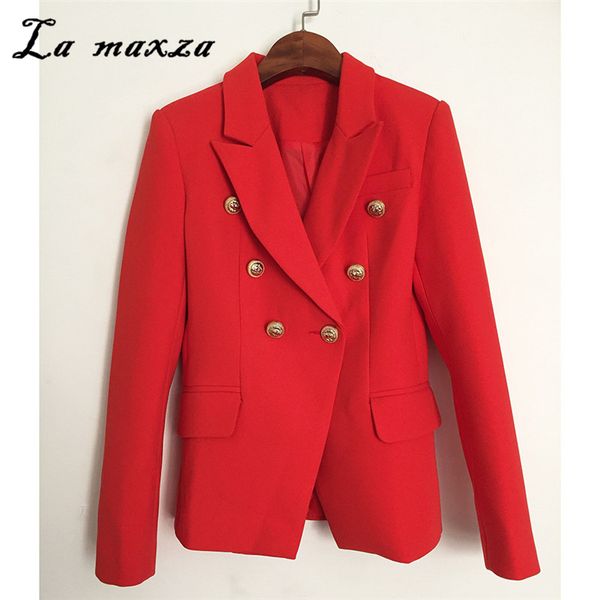 

double breasted plus size blazer women jacket coat office lady elegant fashion red blazers, White;black