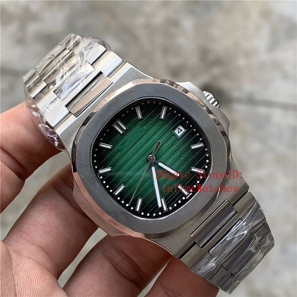 

luxury watch green dial asia 2813 movement 40mm 5711/1a 5711 mechanical transparent stainless steel automatic mens watches wristwatches, Slivery;brown