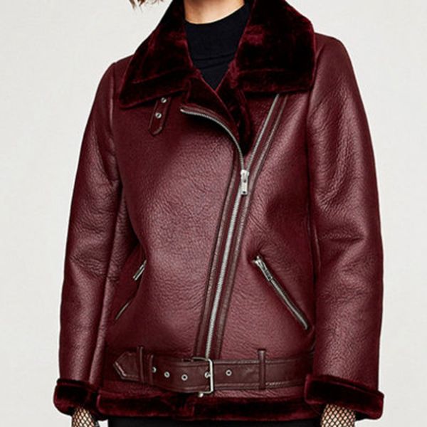 

brieuces new autumn winter high fashion street women's pu leather jacket casual warm zipper jacket imitation fur outwear, Black